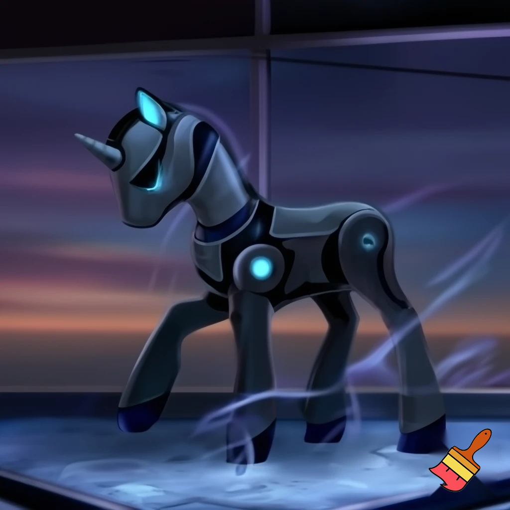 Robot pony turned off by twilight sparkle 