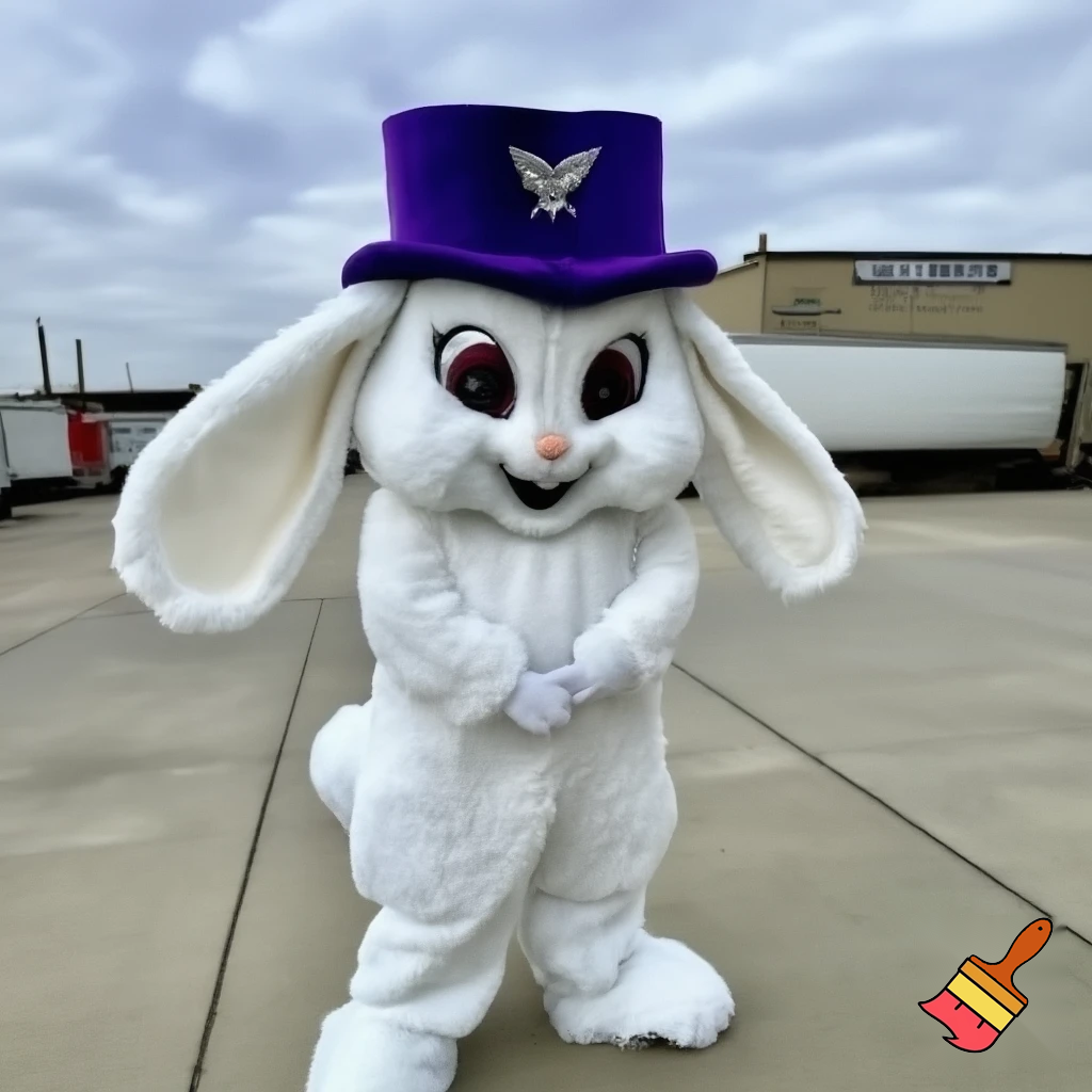 Mascot costume, Easter bunny top hat special top hat falcon gate trucking Centre