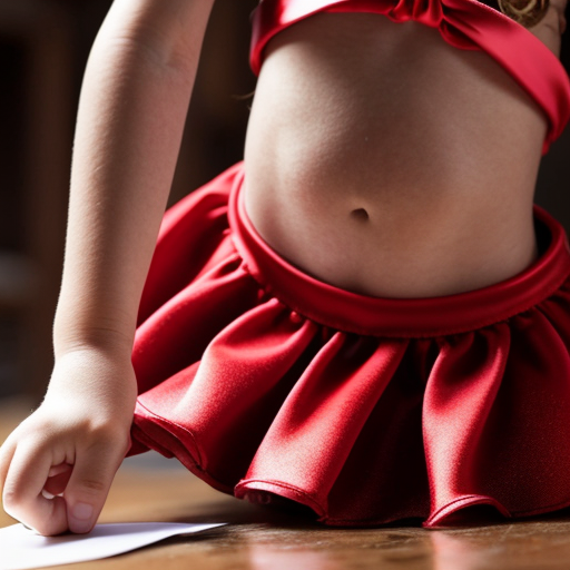 girl daughter, on the table, party dress, close up