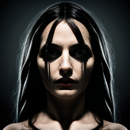 Dark Gothic Branched Woman Face with Fantastic Animals 4K High Definition Image 
