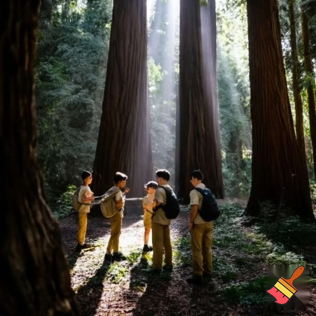 scouts in redwood forest