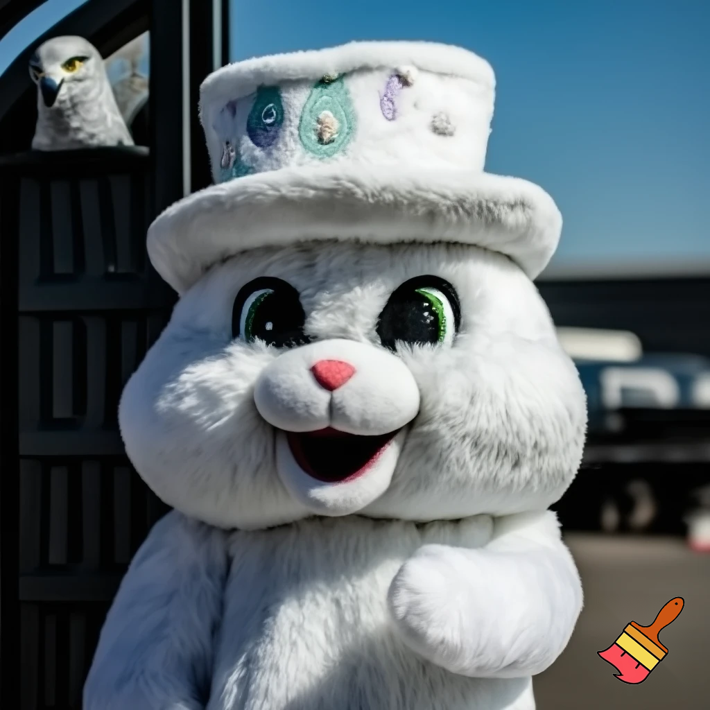 Mascot costume, Easter bunny top hat special top hat falcon gate trucking Centre