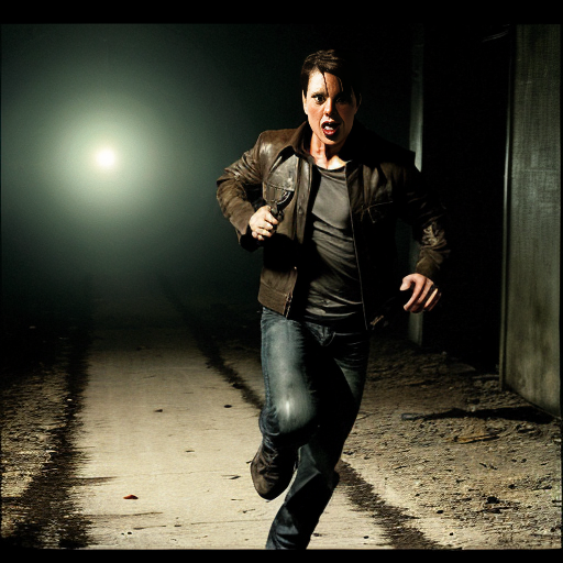 gernerate a photo of tom cruise running in a zombie apocolypse
