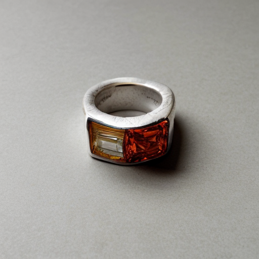 a ring with a large rectangular baguette-cut stone