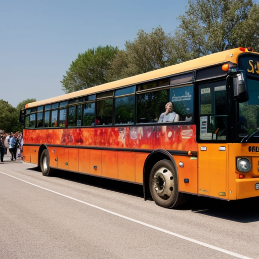 a bus wagon full of people