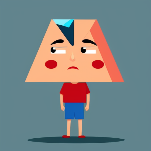 a cartoon triangle who is sad