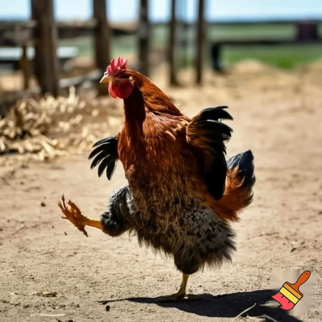 A chicken dancing 