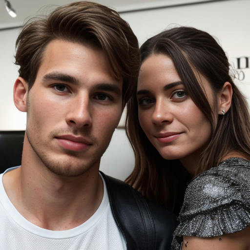 Goretzka and Vanessa at the living room 