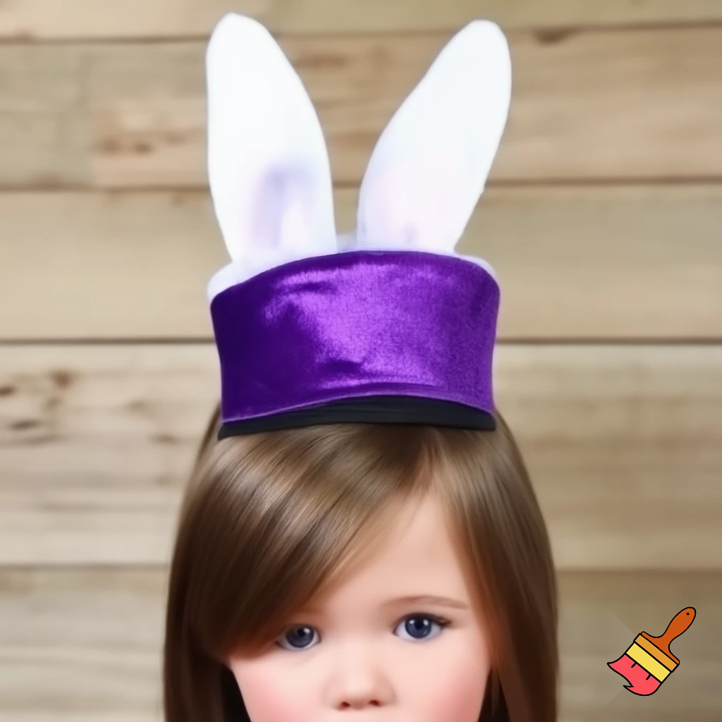 Easter bunny headband, top hat, Easter hat headband, top hat, purple and white, purple and white velvet top hat