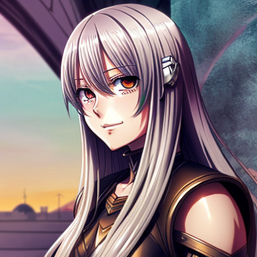 young, tall, white-haired woman in armor is sad because a Turkish man stole her knife.