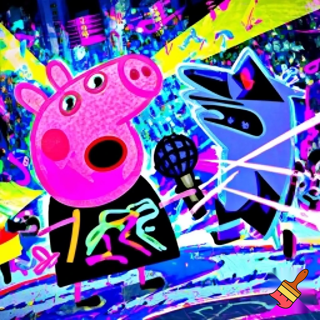 Peppa pig and Danny dog doing a sick rap battle 