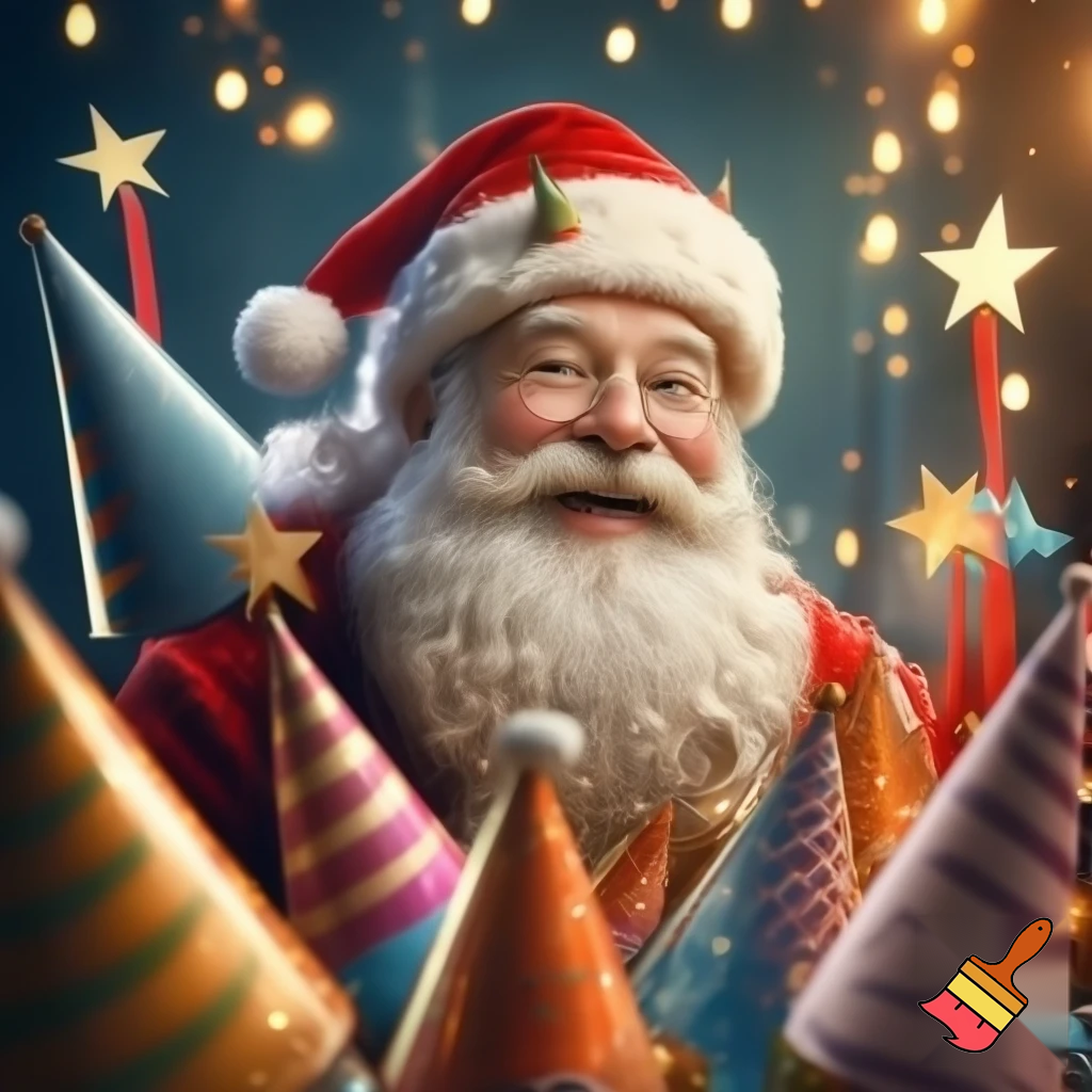Party cones, party hat, Santa Claus