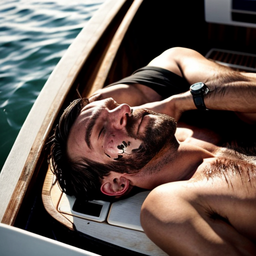 a man dead beside a boat 
