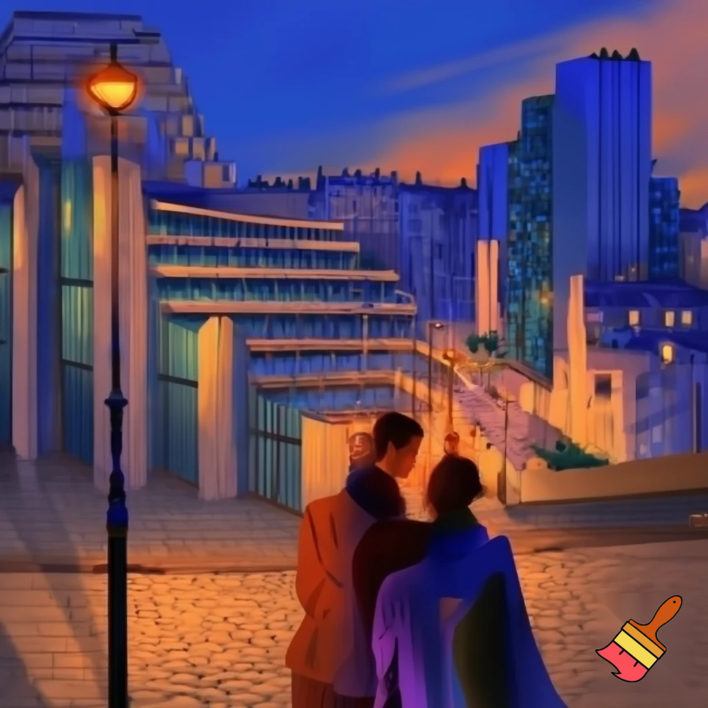 postmodern paris painting couple