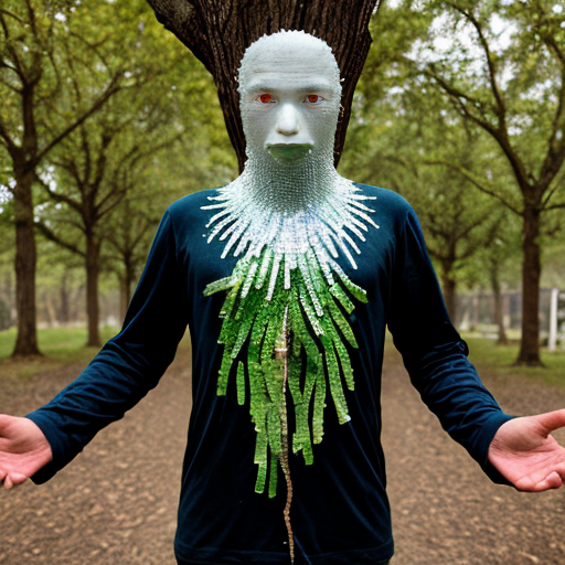A tree man covered in crystals