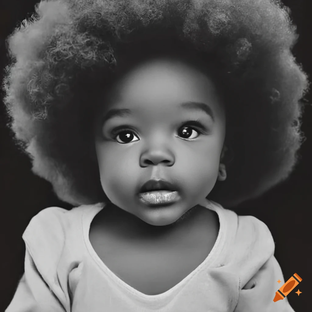 Black baby girl afro puff