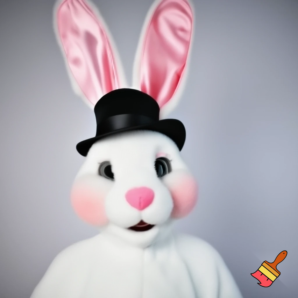 Easter bunny mascot costume top hat mascot costume