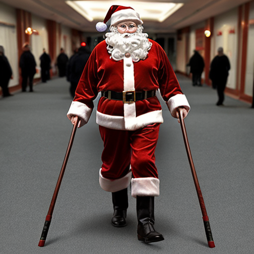 Santa Claus, Russia walking stick with a star real person