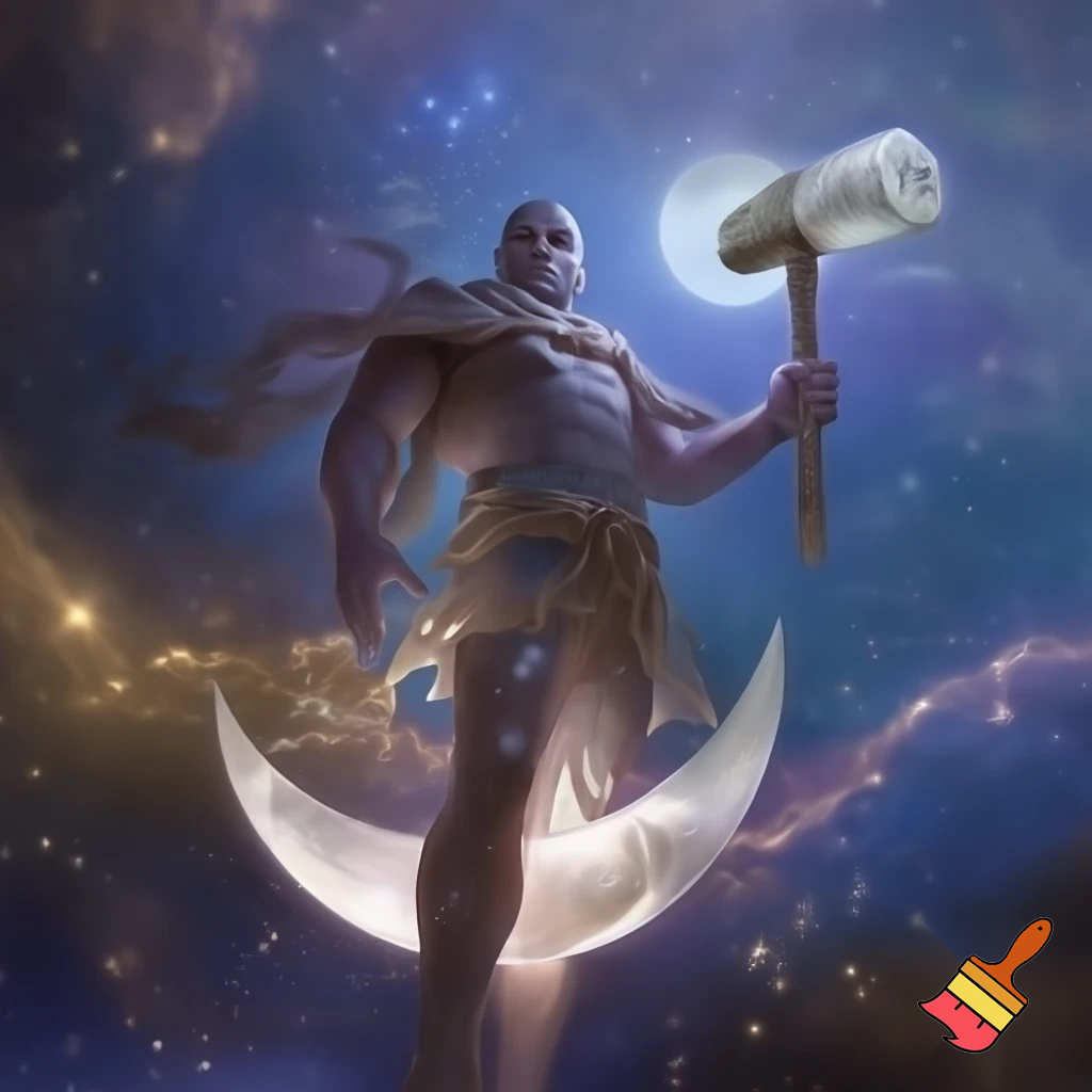 make the god of the moon with a huge hammer
