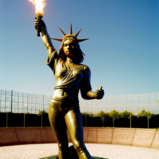 dame al cantante de la cancion smells like teen spirit sosteniendo la antorcha de la libertad con la misma pose de la estatua
