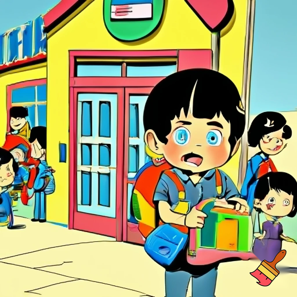 First day of school comic style