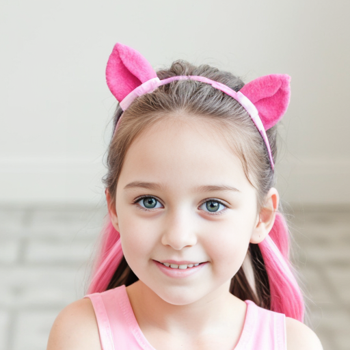 little girl pink hart clips with pony tals