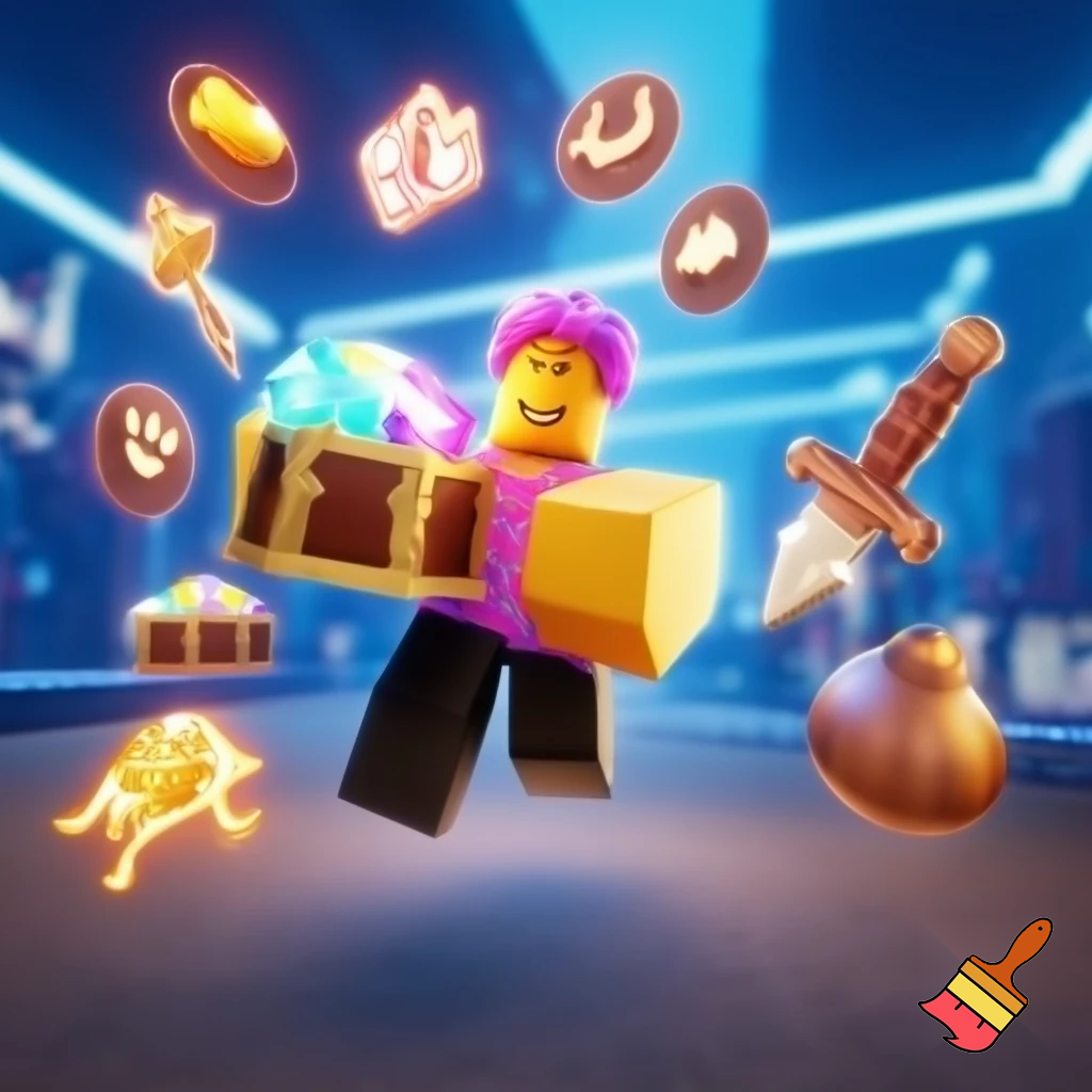Roblox, thumbnail of a trading game. Vibrant but not too much
