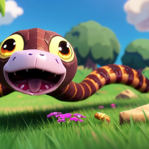 Draw a worm from worms 3d videogame
