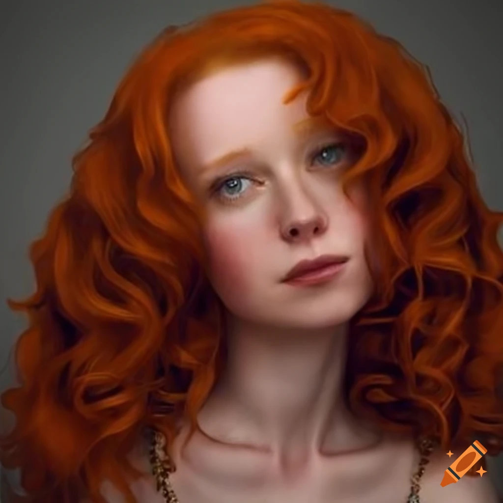 Highly detailed posh redheaded young woman