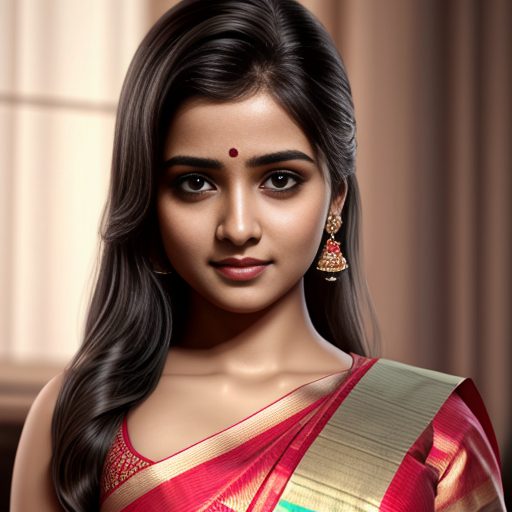 Cute girl in saree semi nude