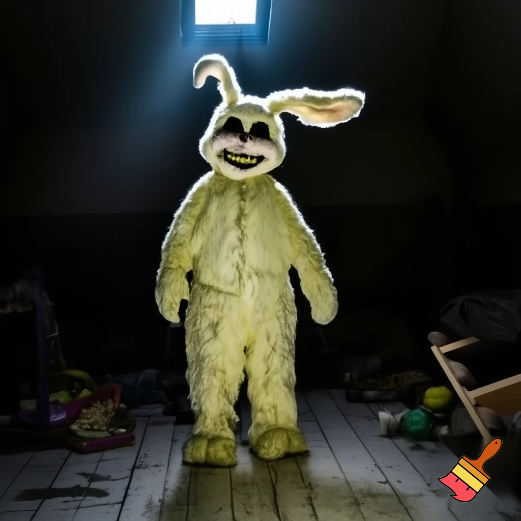 Easter bunny toy creepy toy mascot costume