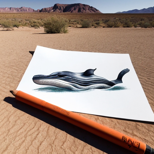 draw a picture of a whale in the desert. the whale has sunglasses on.

