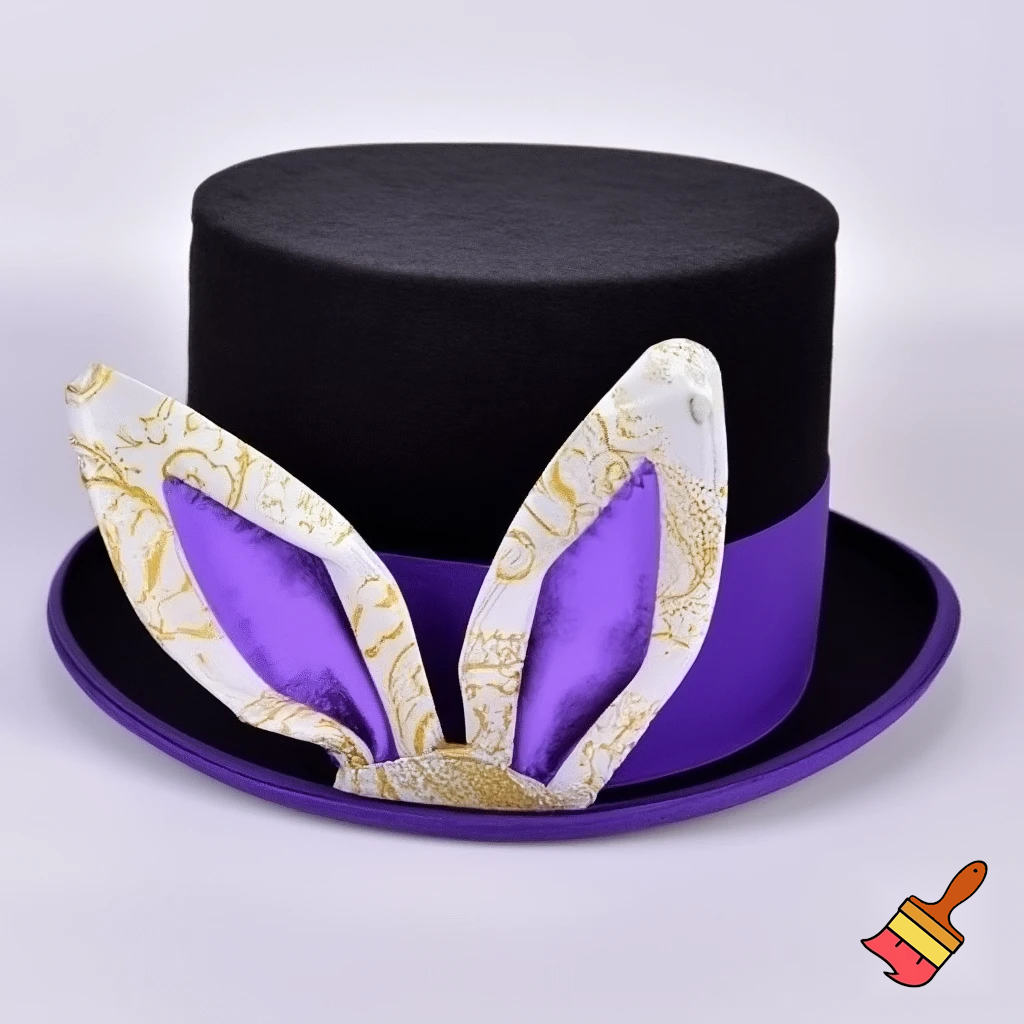 Easter bunny top hat headband, purple and white gold and silver top hat black purple dark purple special hat in delicate purple white, purple and fabric fabric and velvet white gold golden silver patterns Easter top hat