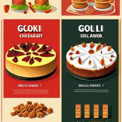 create a poster for food stall both are different food items "cheesecake and Goli soda"