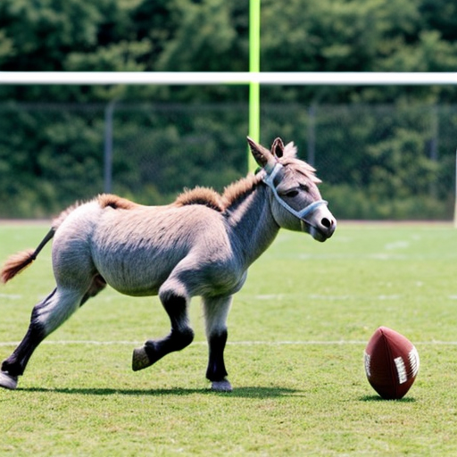 donkey playing football
