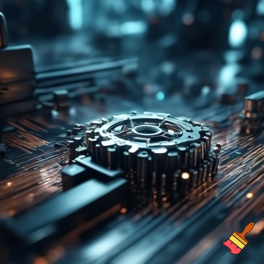 blured background with technology and enginearing stuff