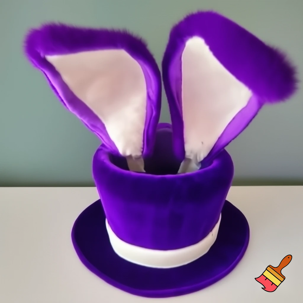 Easter bunny headband, top hat, Easter hat headband, top hat, purple and white, purple and white velvet top hat