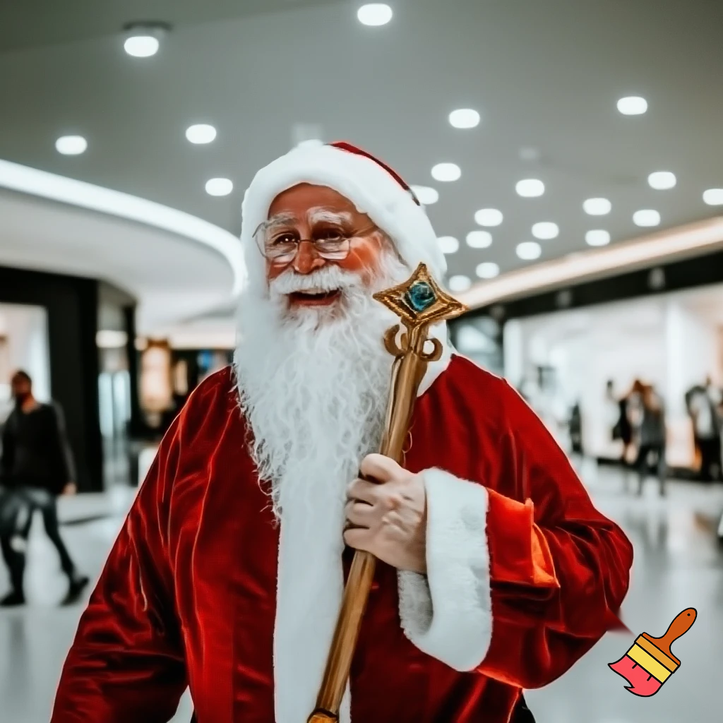 Santa Claus, Russia walking stick with the start the real Santa Claus shopping Centre in Australia
A star