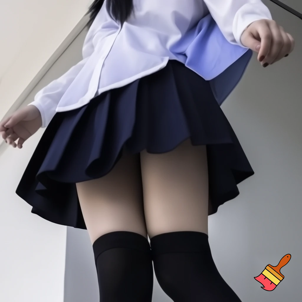 japanese schoolgirl underskirt, low-angle shot