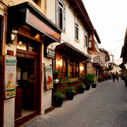 Turkish restaurant on the left Turkish street in the Turkish village 