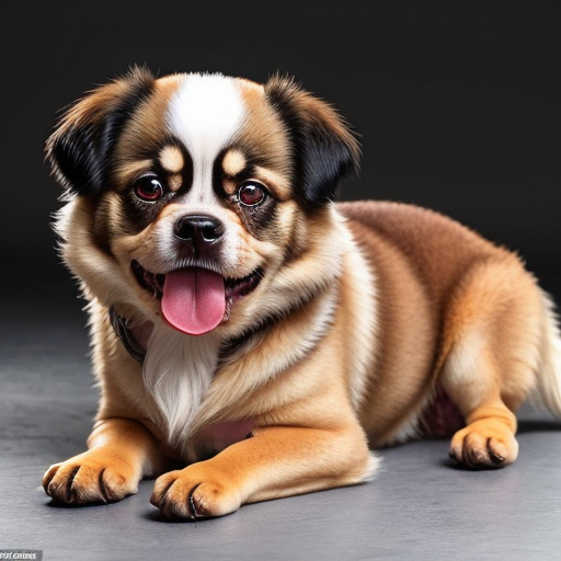 Tibetan spaniel that is fat and eating alot of food