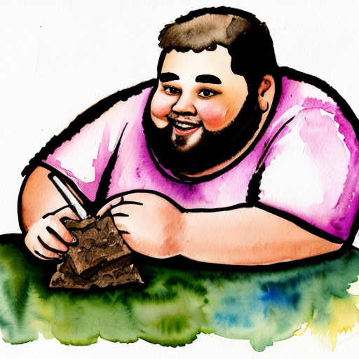 fat person eating a minecraft dirt block