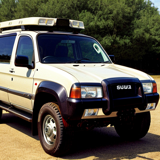 2002 Isuzu trooper with machine gun on top 

