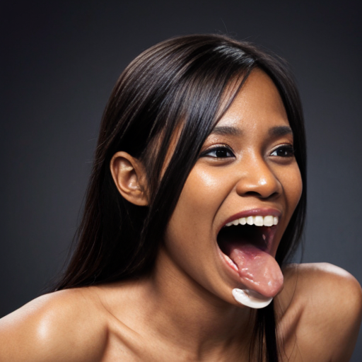 dark skinned black woman 5-foot-10. has a long black hair, naked depicted as a long cylindrical shape like a hot dog oblong cylinder shape sausage body black skinned toned sausage forming a long thin cylindrical body with breast and belly button with no visible definition of limbs with no visible definition of limbs she was screaming, being eaten and ripped by the giant human mouth of the mouth background giant white human face male mouth her body inside the giant mouth being eaten, biting and ripped by a giant human teeth closed on her body crush on her body chewing