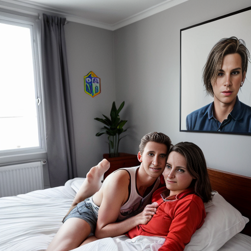 Goretzka and Vanessa at the bedroom 