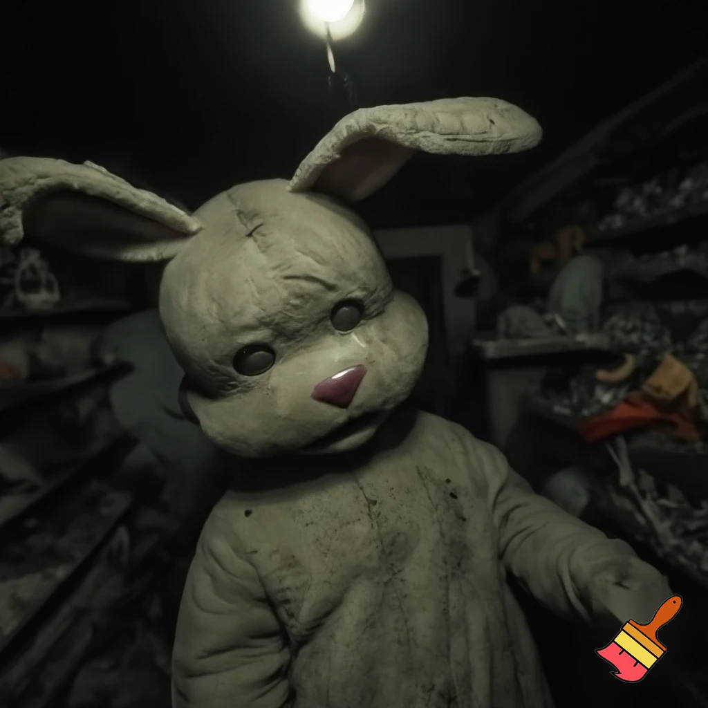 Easter bunny toy creepy toy mascot costume