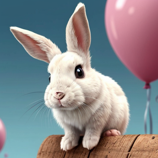 cute cartoon rabbit for kids, colorful, 2D animation style