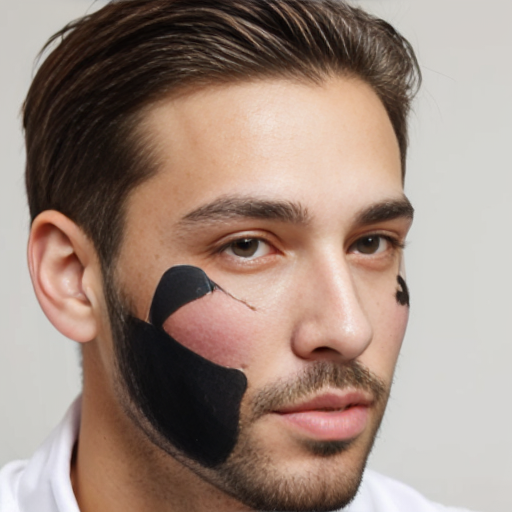 short white guy with a mole on his face

