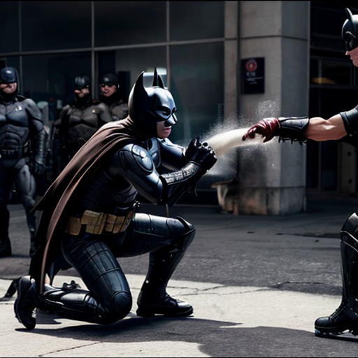 The dark knight beating up masked ice agents 