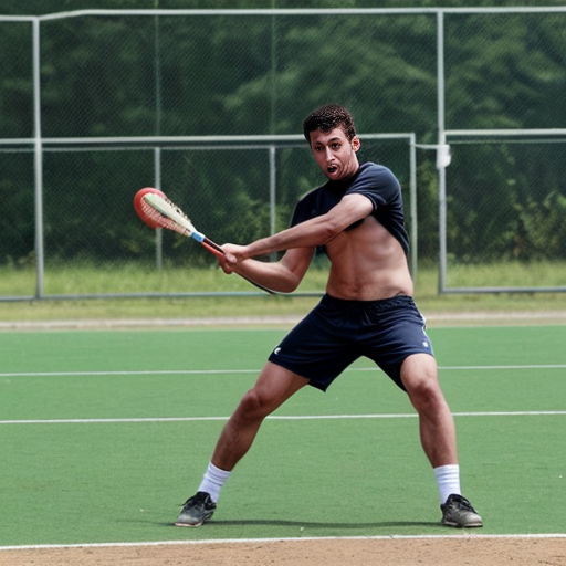 an animal playing a sport.
